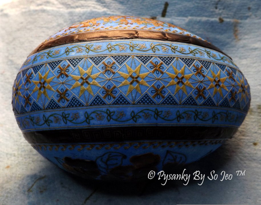 WIP Bluebird Pysanka Pysanky Ukrainian Easter Egg by So Jeo